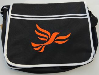 Black Courier Bag New Bird Orange